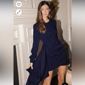 Lulus navy long sleeve mini dress